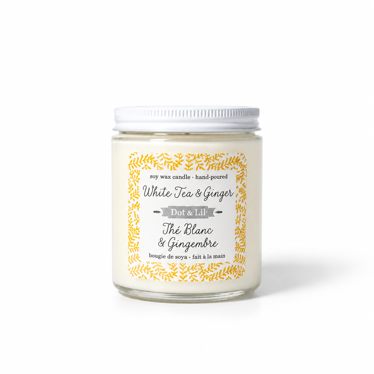 White Tea & Ginger Candle - Dot & Lil