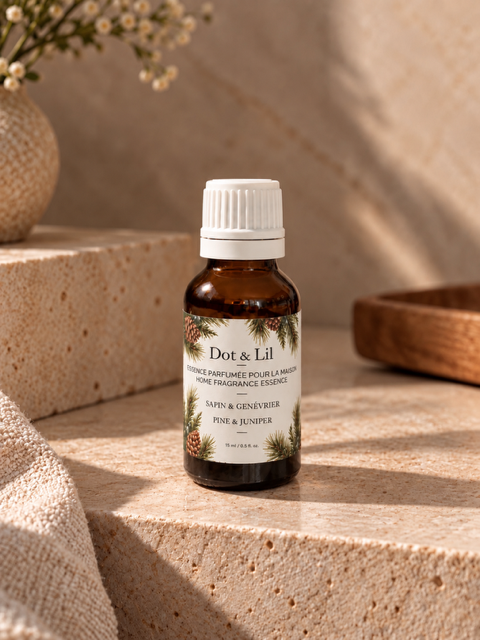 Essence parfumée pour la maison – Sapin & Genévrier – Dot & Lil