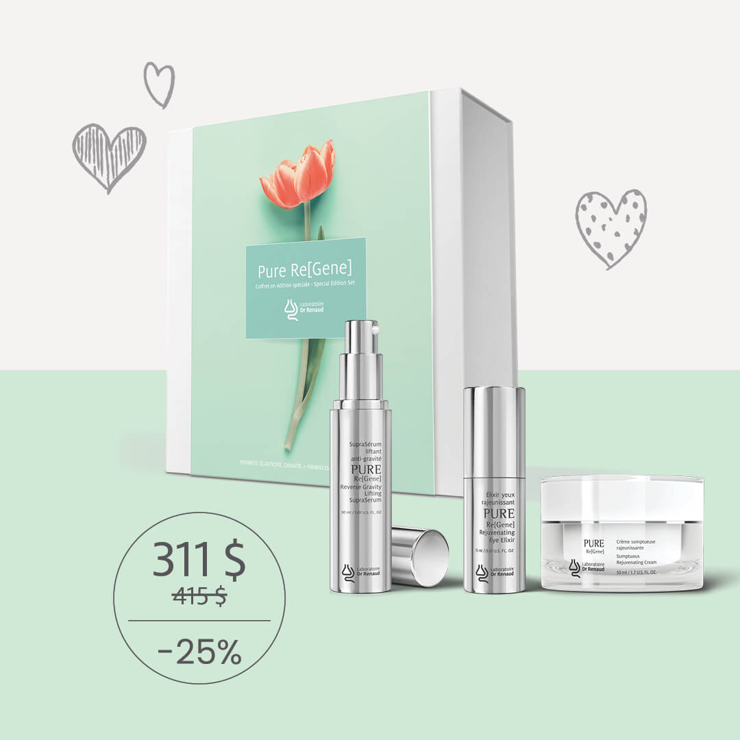 PURE Re[Gene] anti-aging trio with Reverse Gravity Lifting SupraSerum, Eye Elixir and Sumptuous Cream
