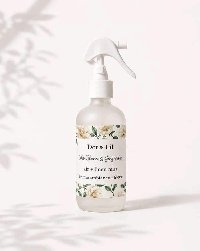 White Tea & Ginger Room & Linen Spray – Dot & Lil