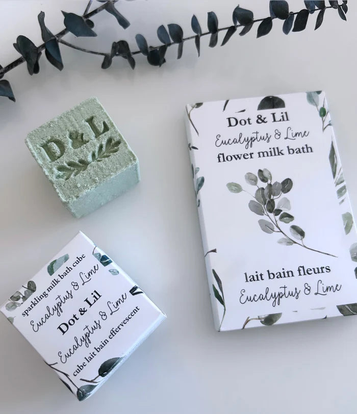 Dot and Lil Eucalyptus and Lime botanical bath milk sachet
