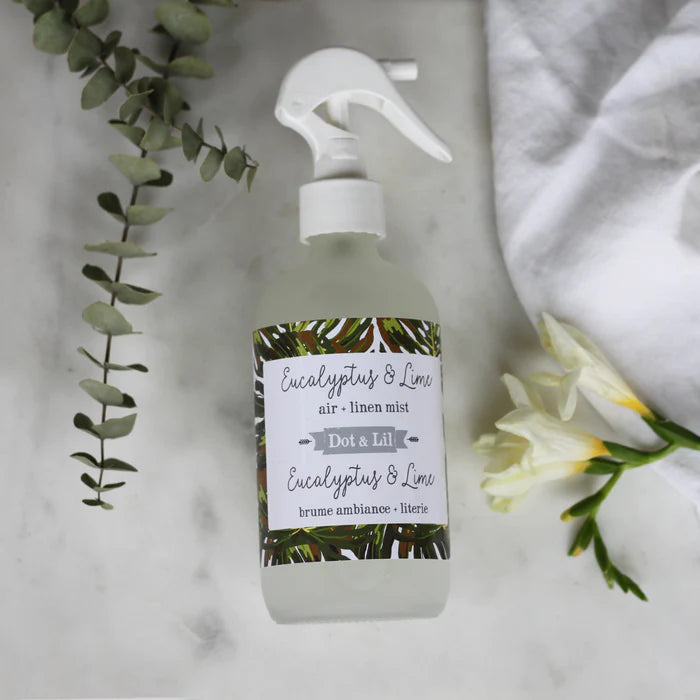 Dot and Lil Eucalyptus and Lime room and linen spray 237ml glass bottle