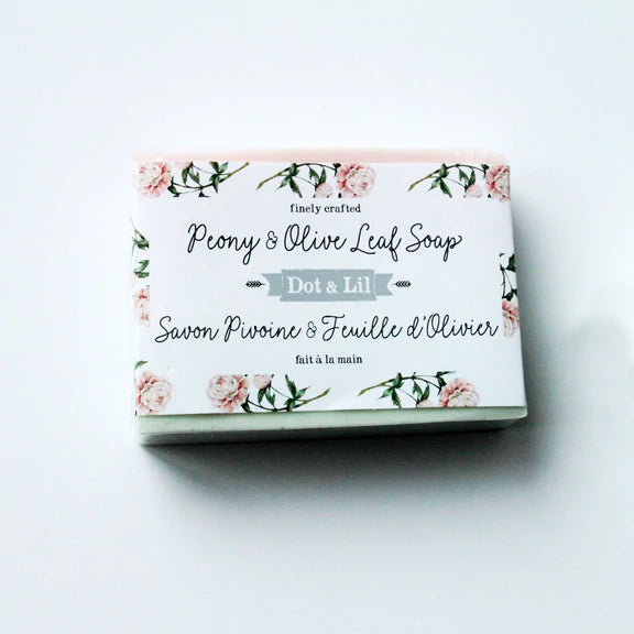 Dot and Lil Peony and Olive Leaf vegan bar soap 128g