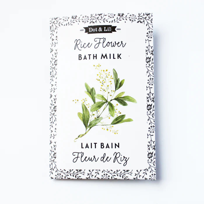 Dot and Lil Rice Flower botanical bath milk sachet