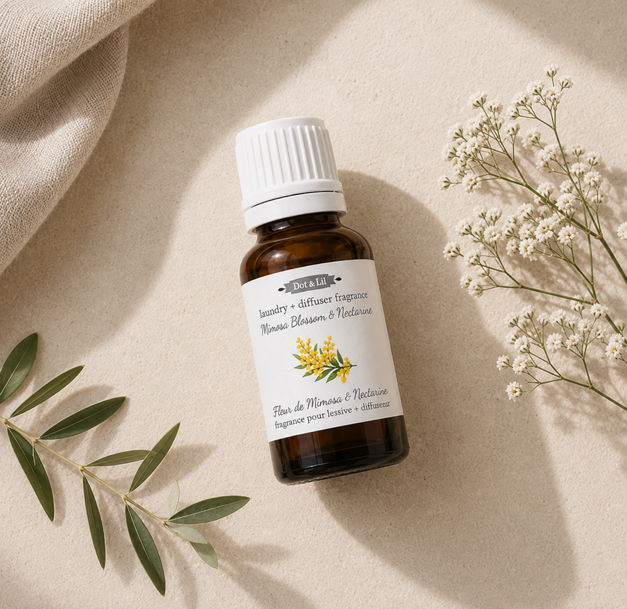 Essence parfumée pour la maison  – Fleur de mimosa & nectarine