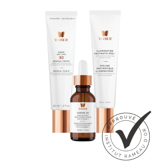 Laboratoire Dr Renaud glow routine vitamin c serum peel spf radiance skincare kit