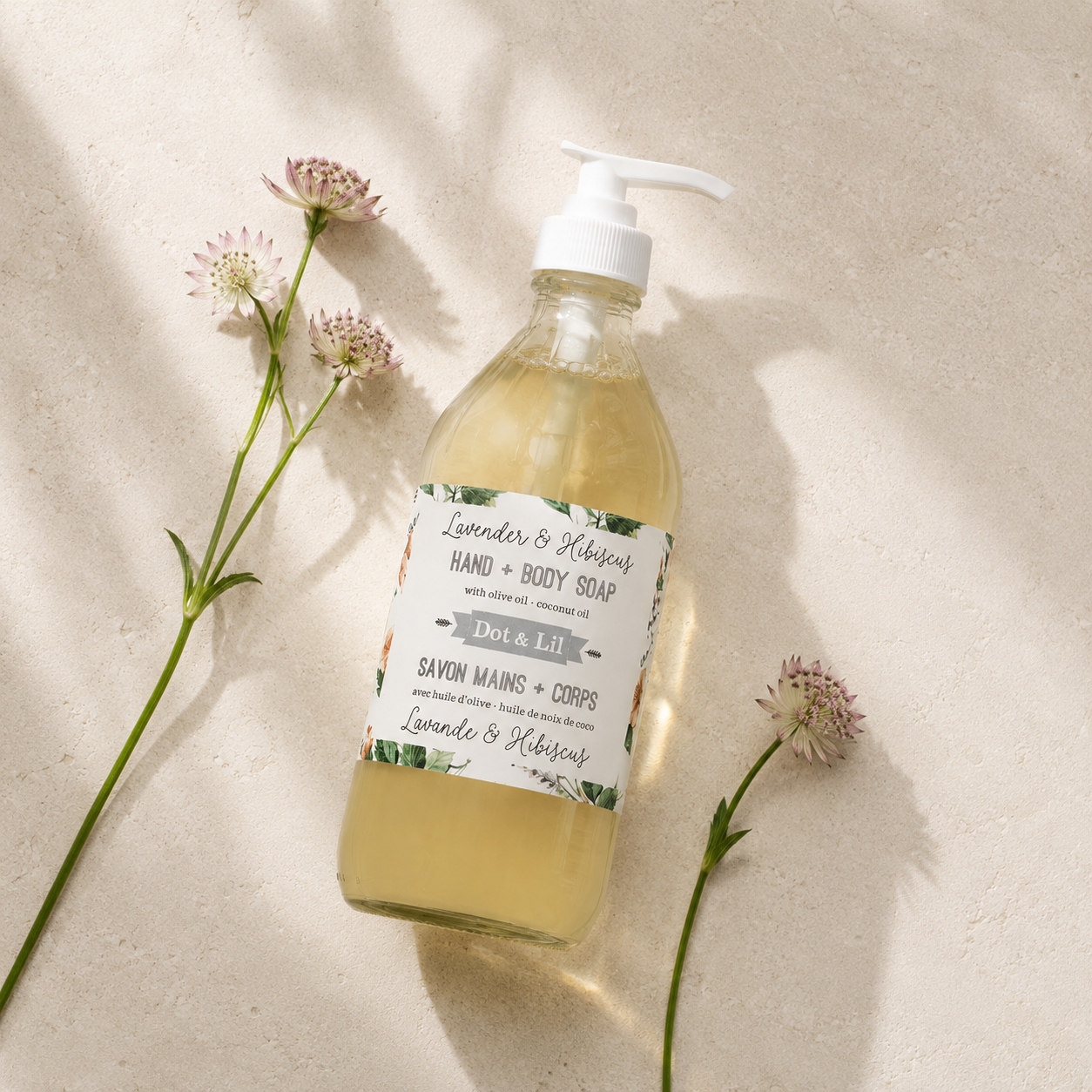 Savon Liquide Lavande & Hibiscus – Dot & Lil