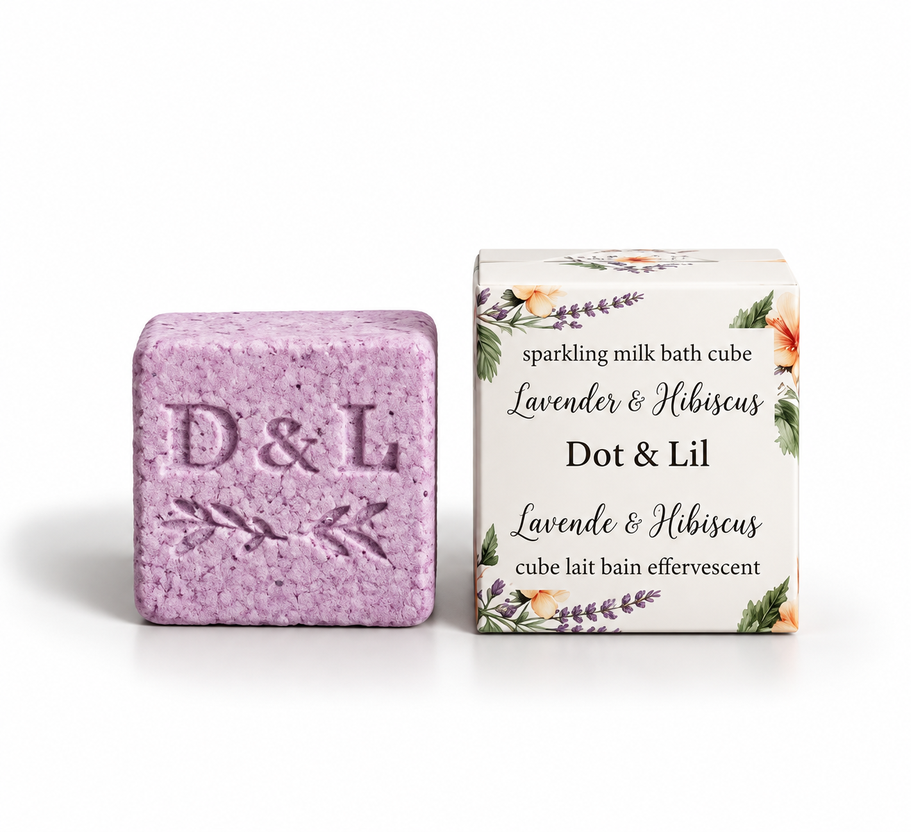 Lavender & Hibiscus Bath Cube – Dot & Lil