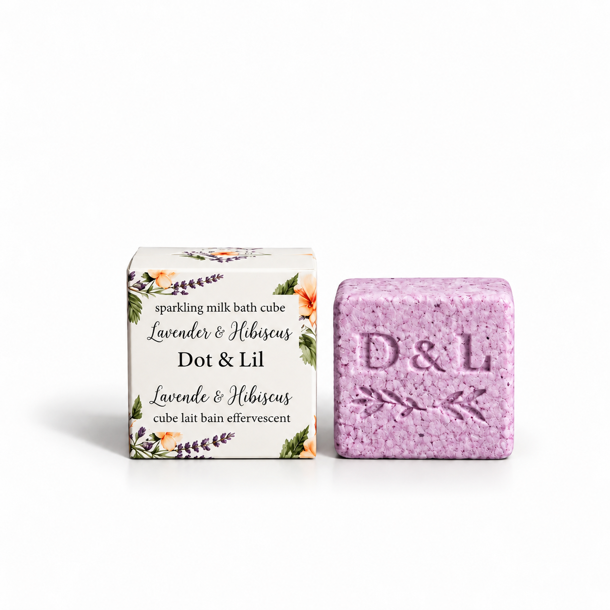 Lavender & Hibiscus Bath Cube – Dot & Lil