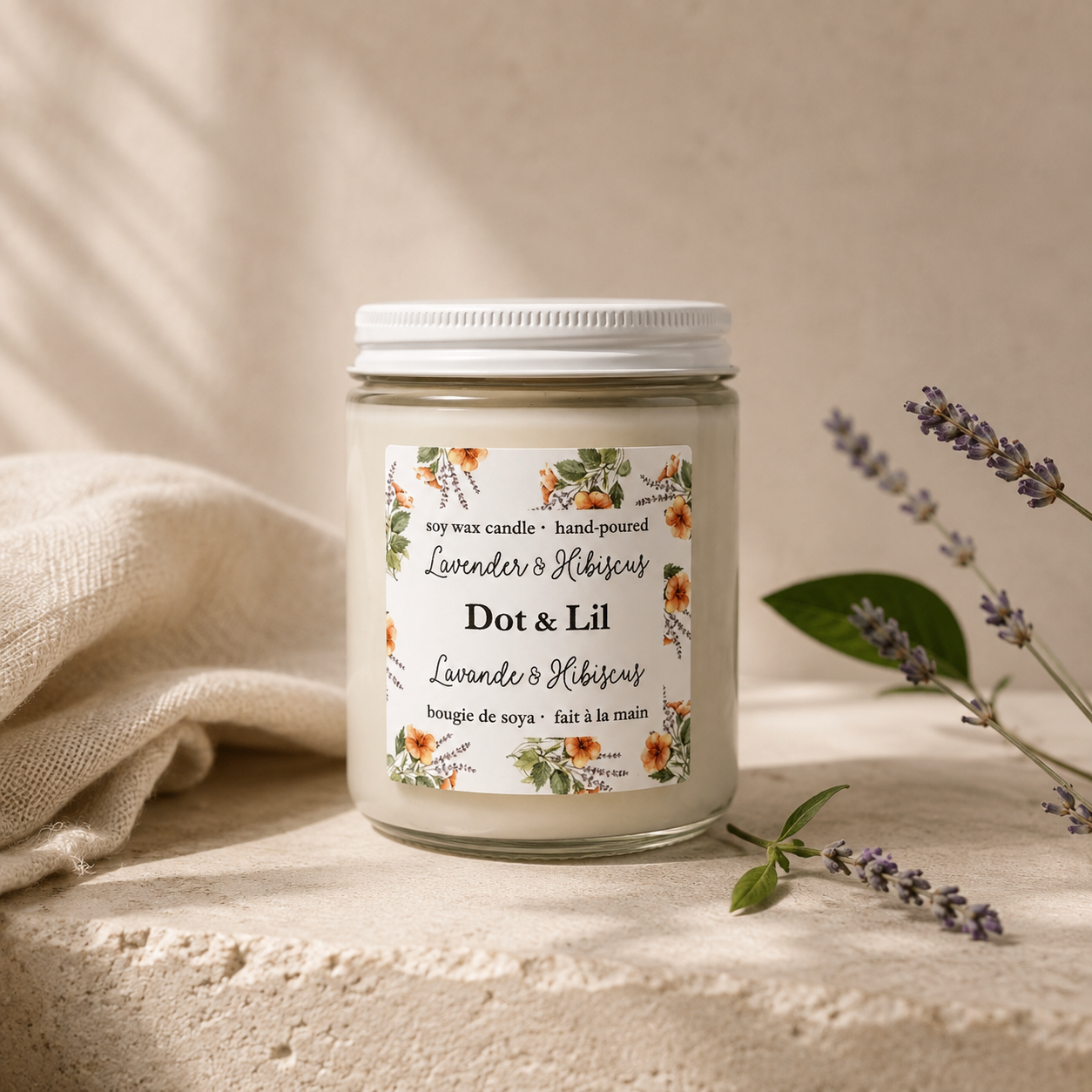 Lavender & Hibiscus Candle  - Dot & Lil