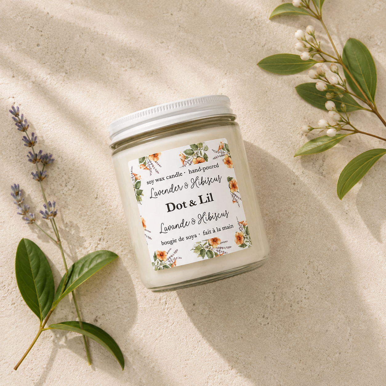 Lavender & Hibiscus Candle  - Dot & Lil
