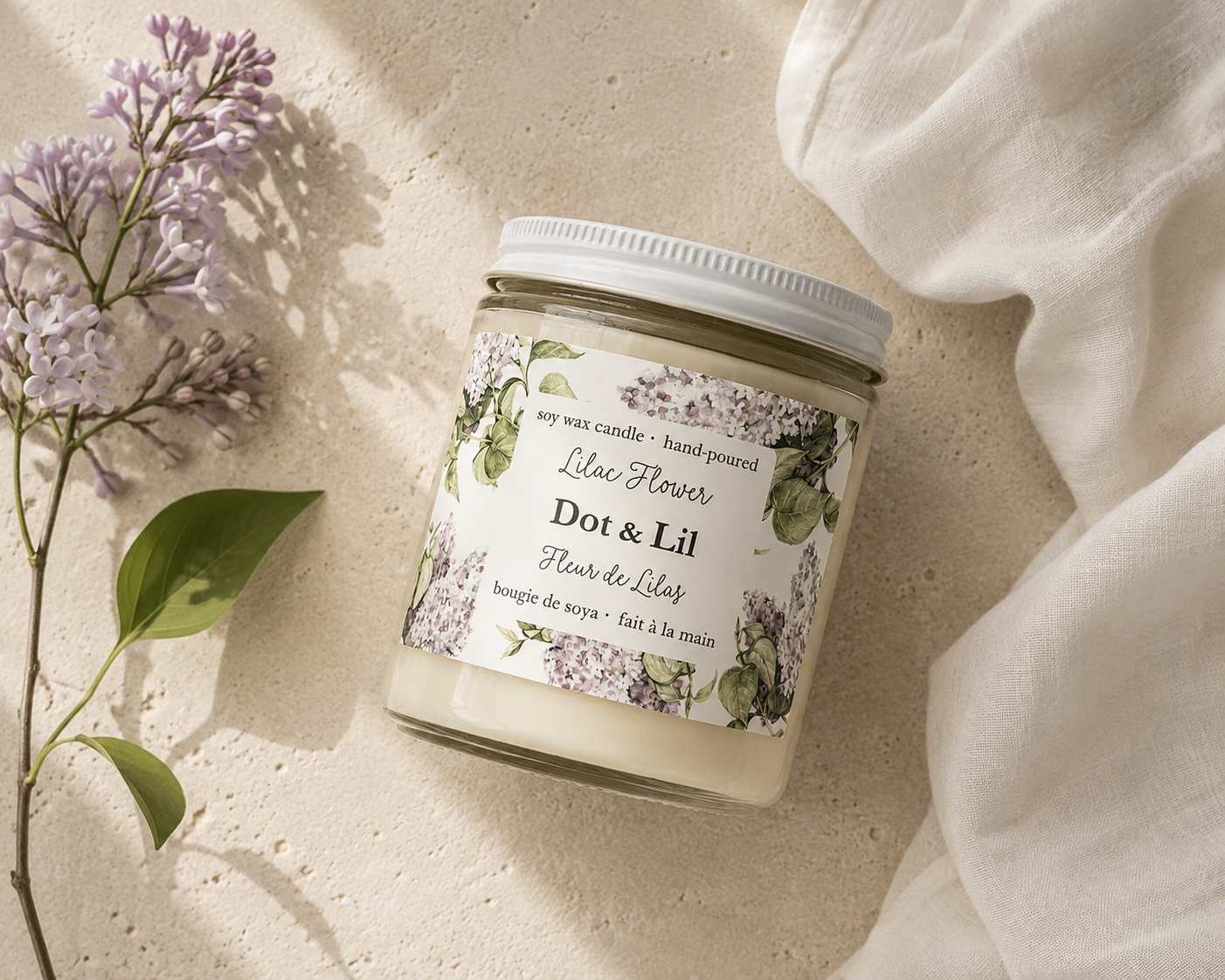 Lilac Flower Candle - Dot & Lil