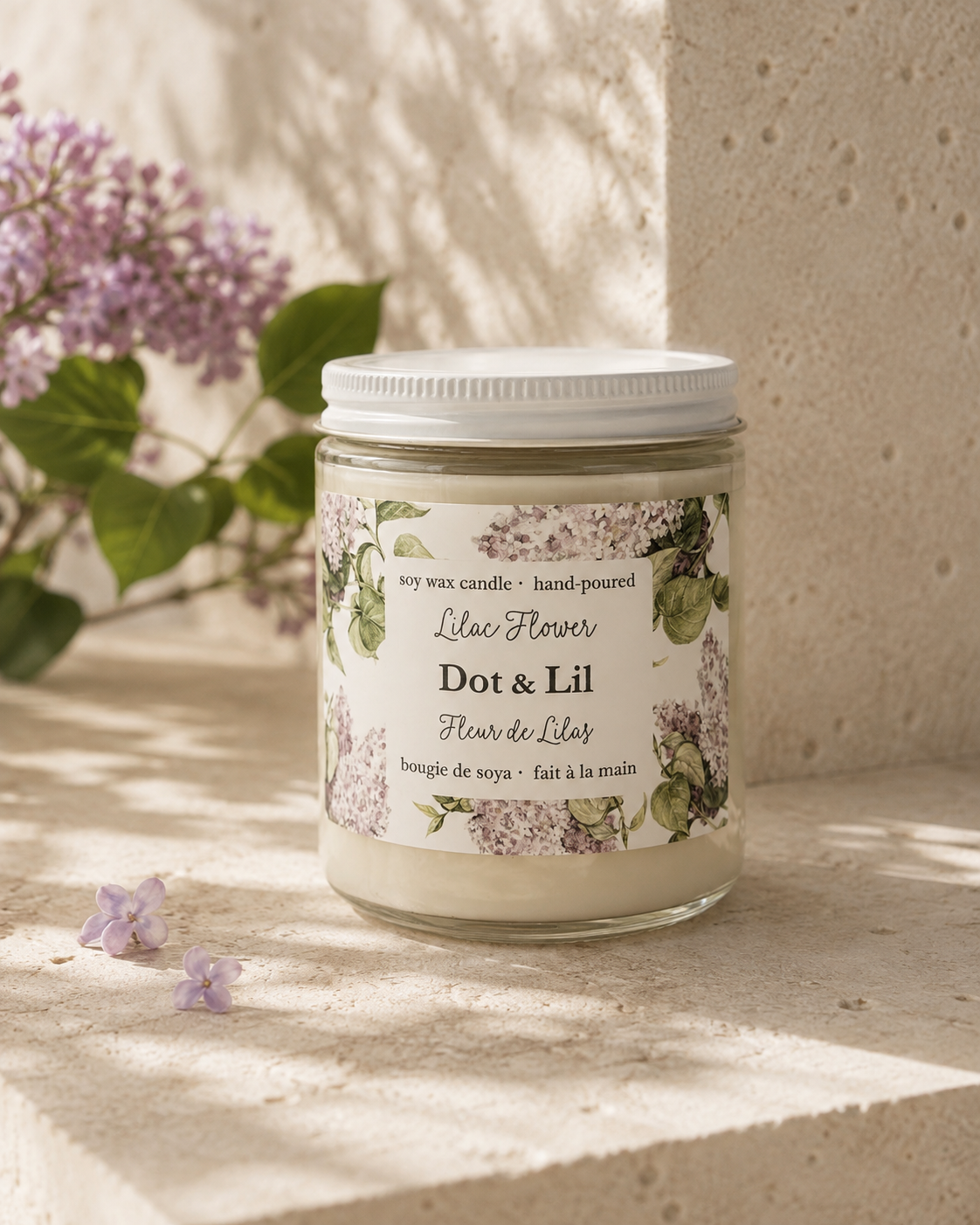 Lilac Flower Candle - Dot & Lil