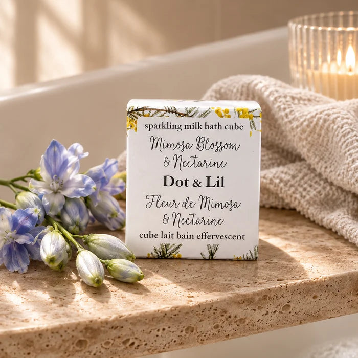 Mimosa Blossom & Nectarine Bath Cube – Dot & Lil