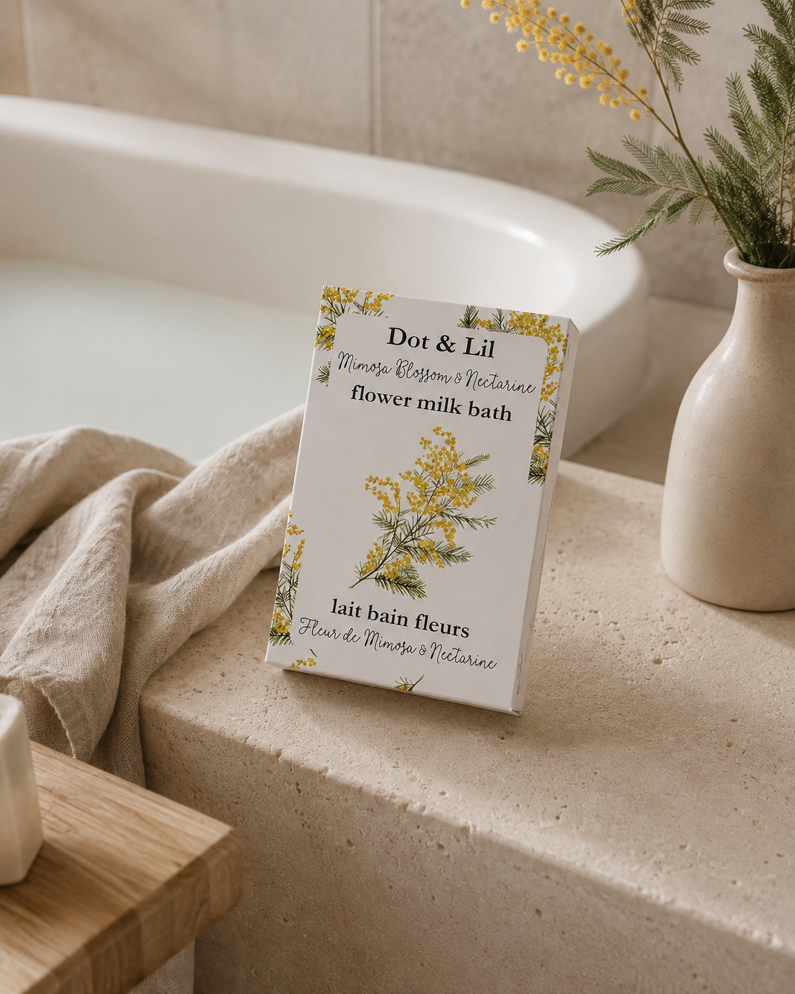 Sachet de lait de bain Fleur de mimosa & Nectarine - Dot & Lil