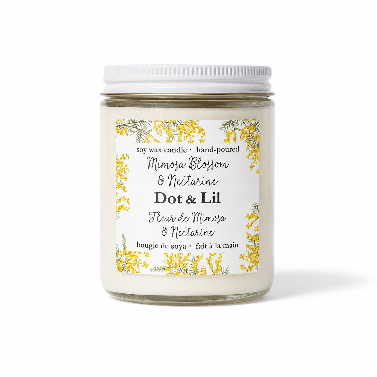Mimosa Blossom & Nectarine Candle - Dot & Lil