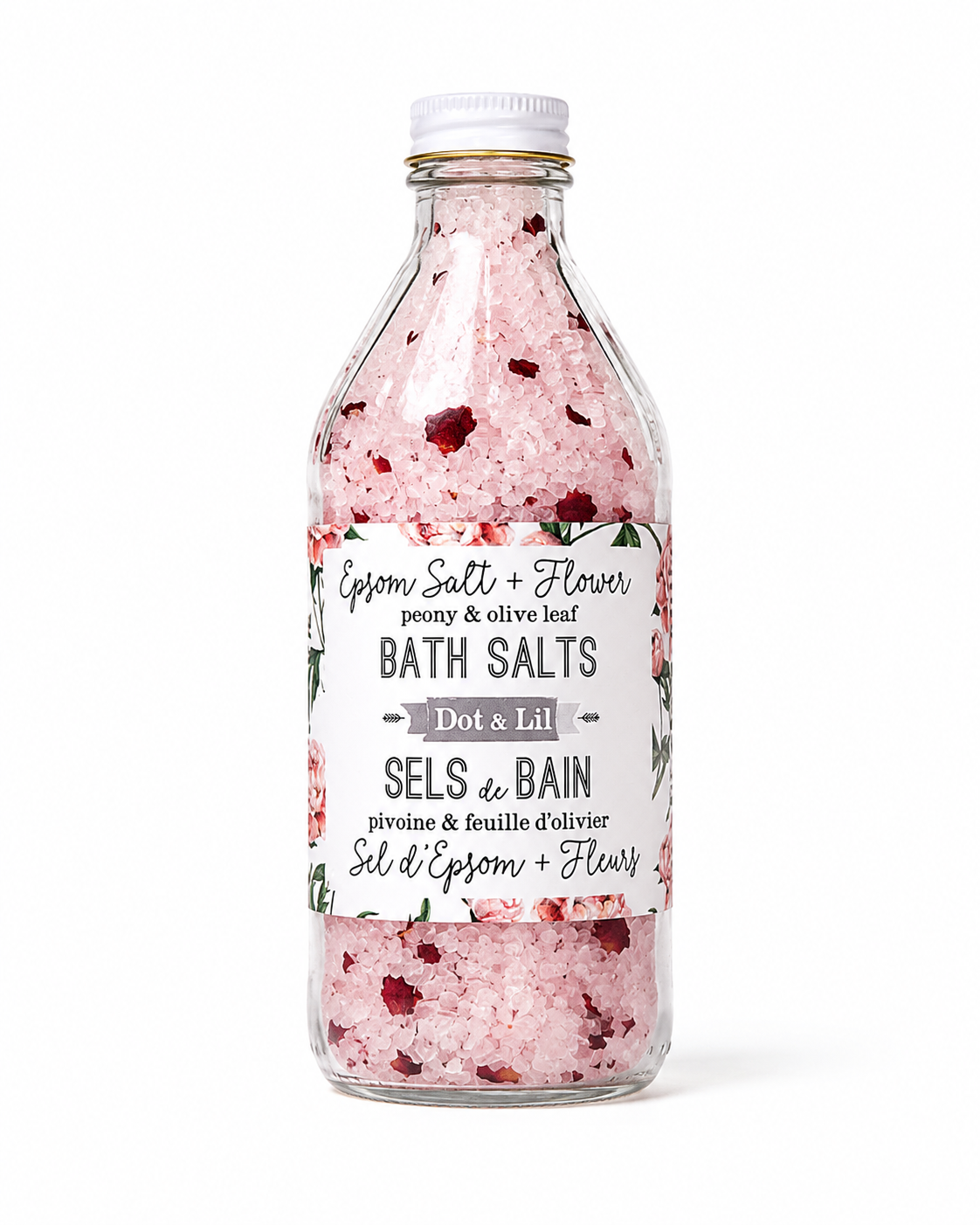 Sel de bain Pivoine & Feuille d’olivier - Dot & Lil
