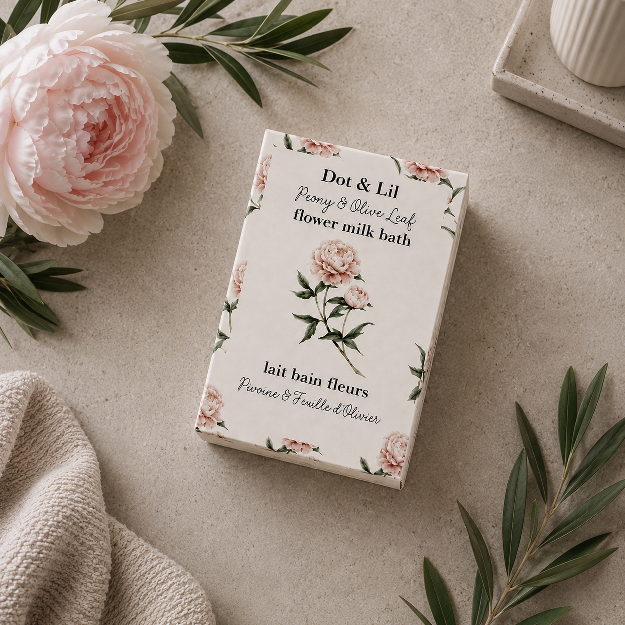 Peony & Olive Leaf Bath Milk Sachet – Dot & Lil