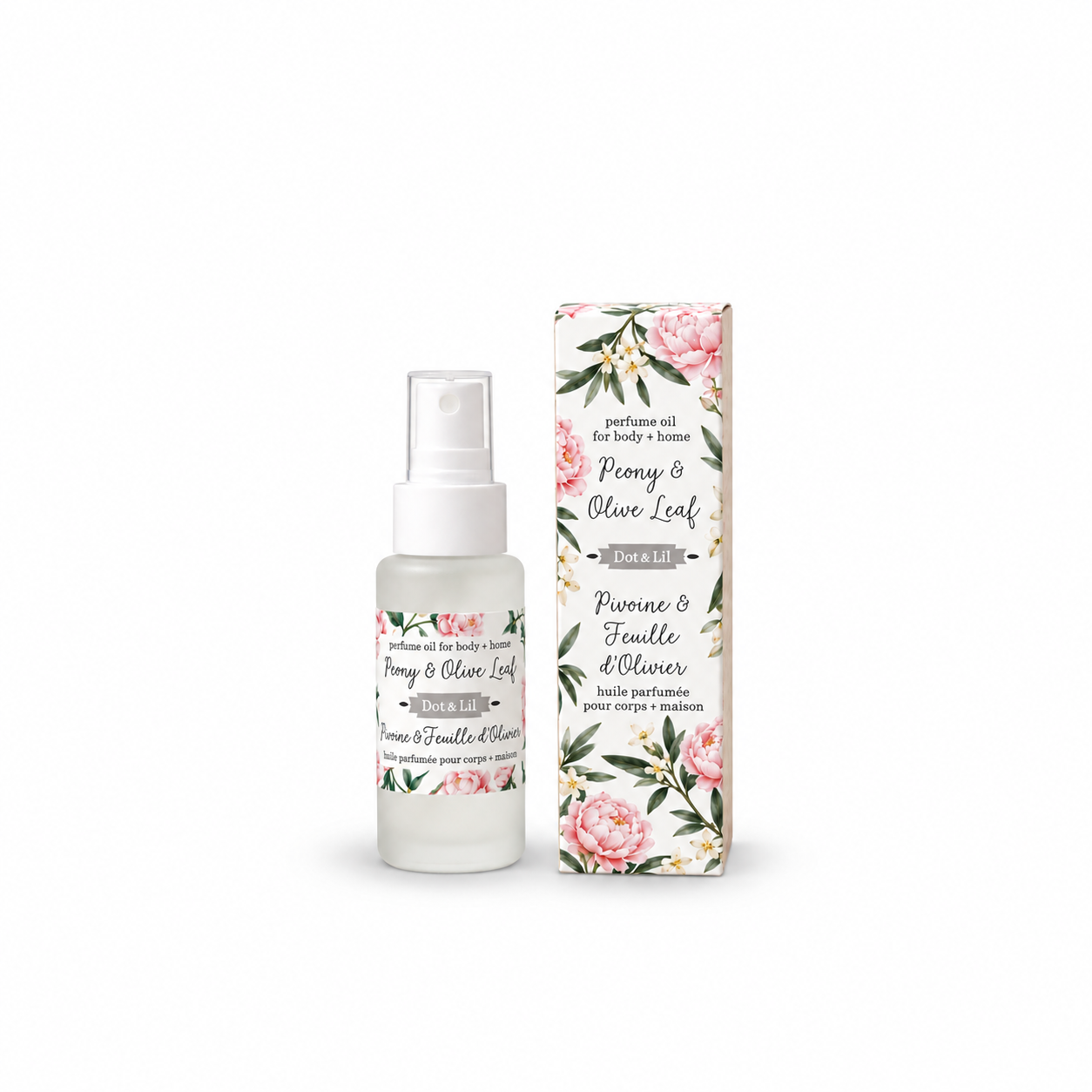 Huile de Parfum Pivoine & Feuille d’Olivier – Dot & Lil