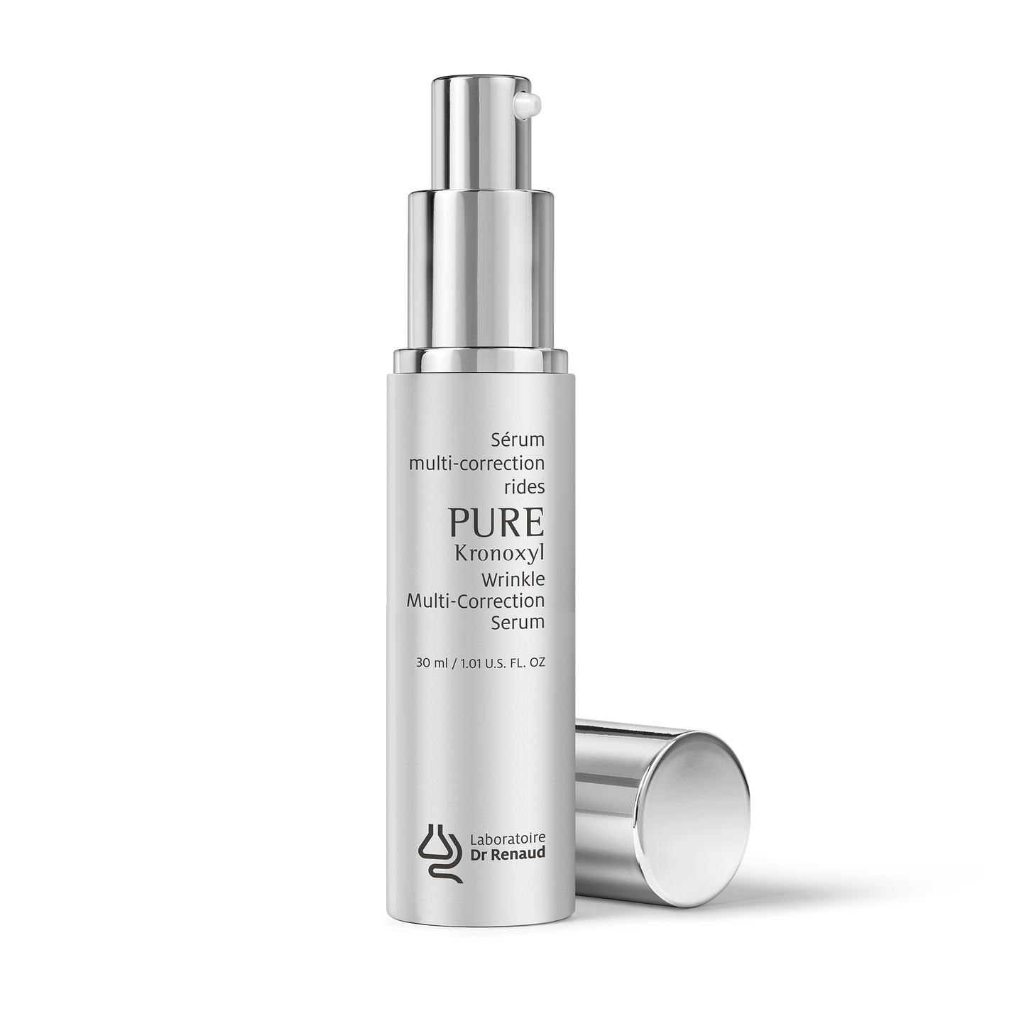 PURE Kronoxyl wrinkle multi-correction serum bottle displayed on a neutral background