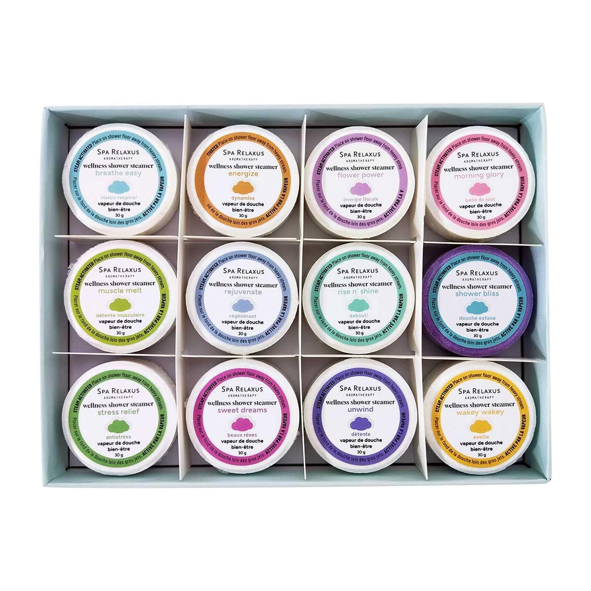 Relaxus aromatherapy shower steamers set 12 tablets