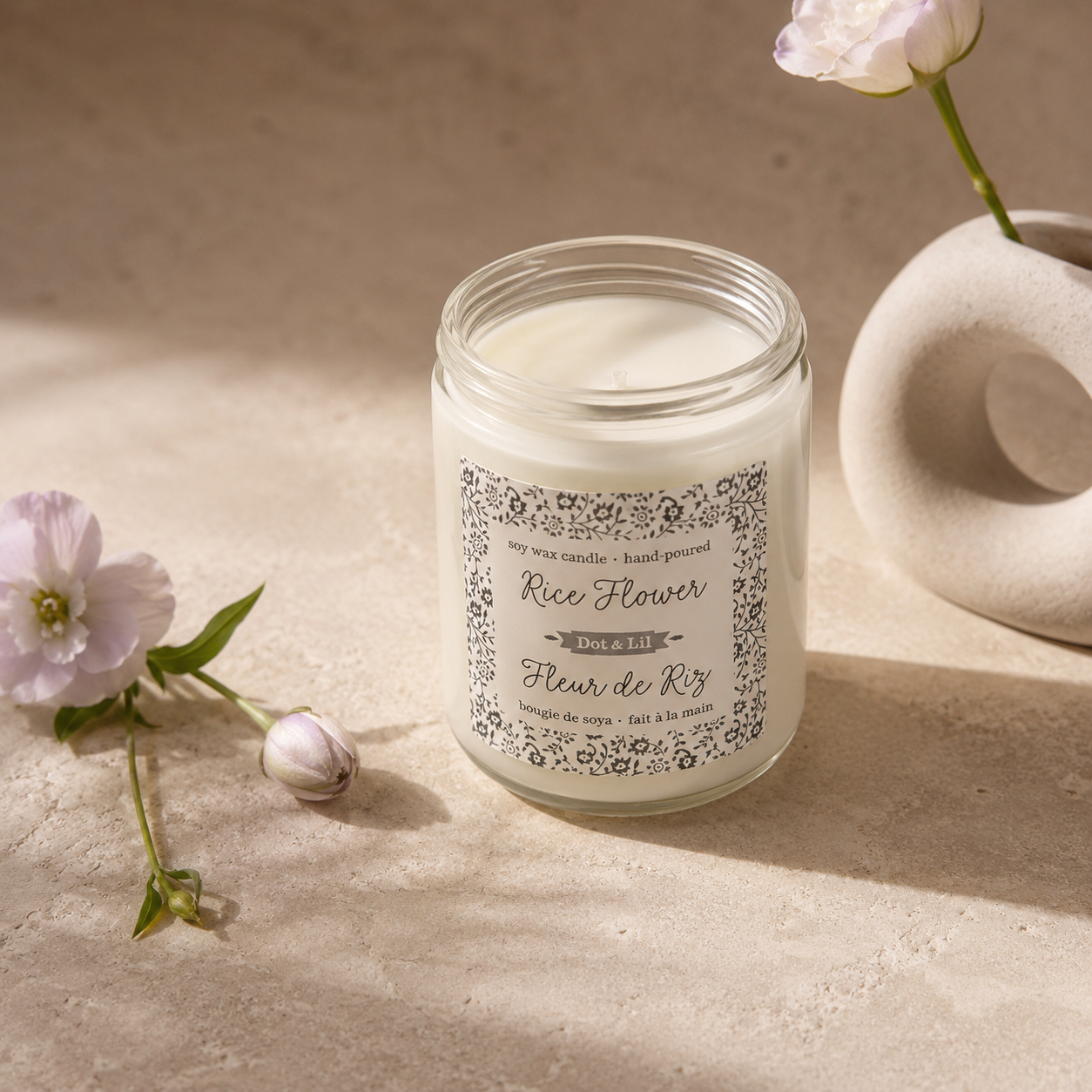 Rice Flower Candle - Dot & Lil