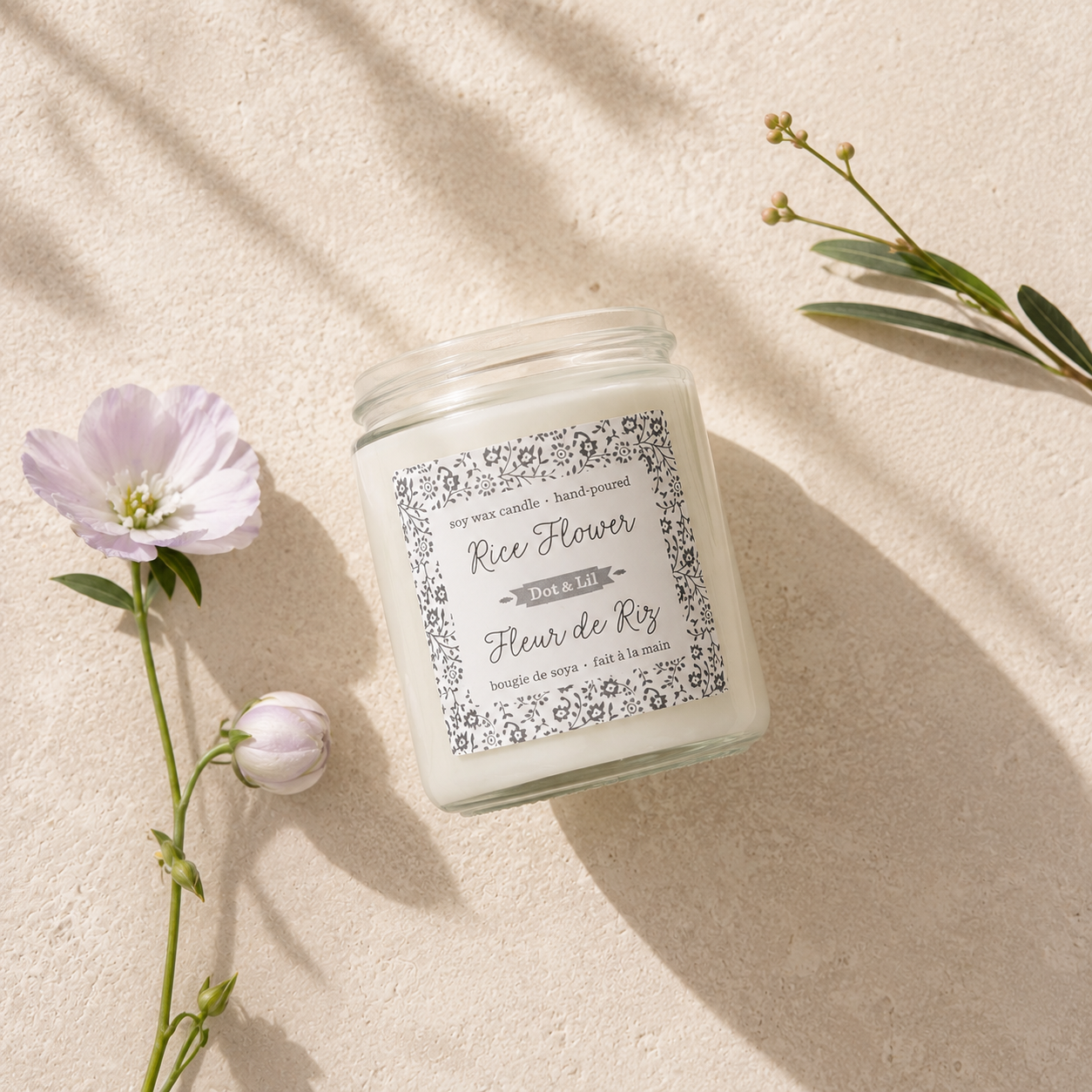 Rice Flower Candle - Dot & Lil