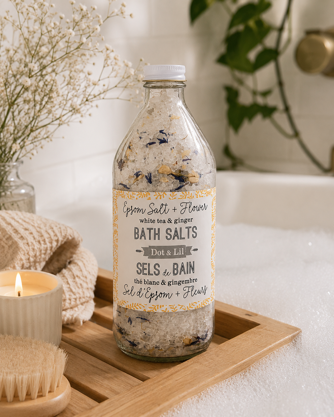 White Tea & Ginger Bath Salt - Dot & Lil