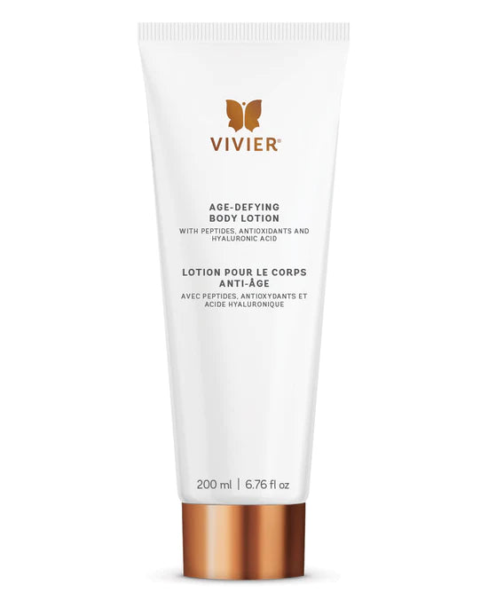 Vivier Age-Defying Body Lotion bottle displayed on a neutral background
