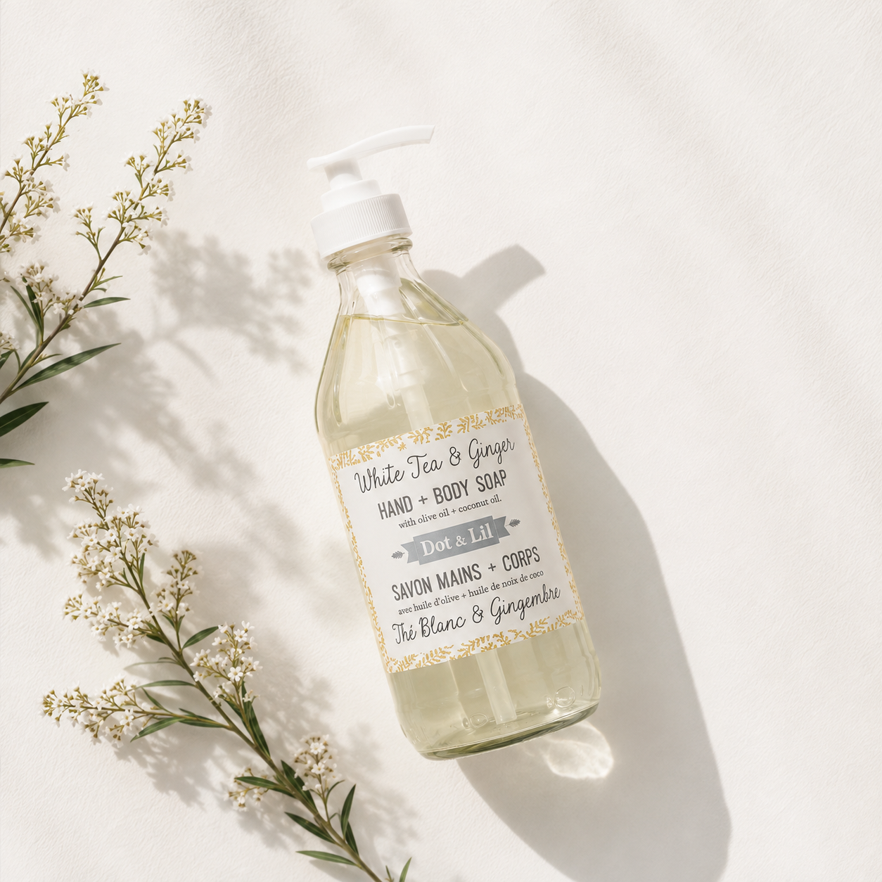 Savon Liquide Thé Blanc & Gingembre – Dot & Lil