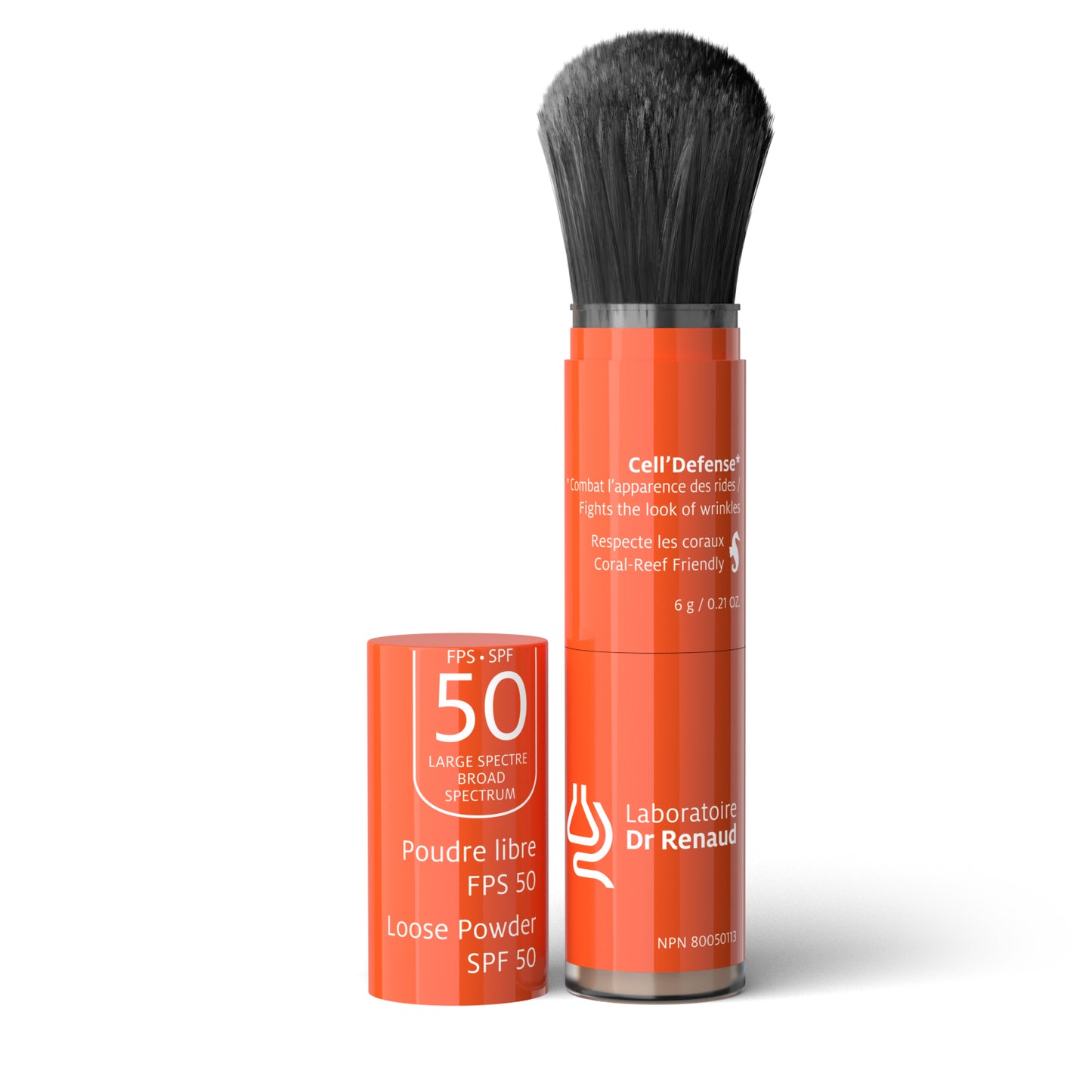 Laboratoire Dr Renaud Cell'Defense Loose Powder SPF 50 brush applicator