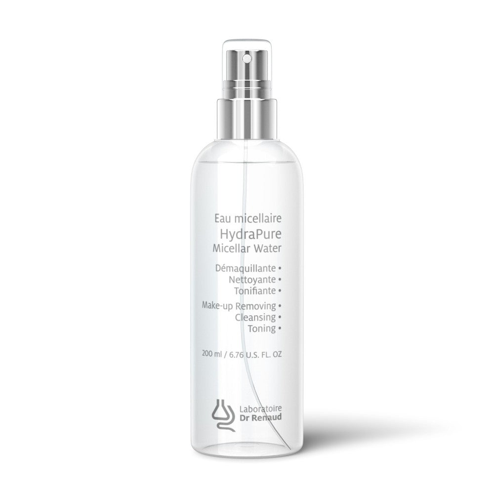 Laboratoire Dr Renaud HydraPure 3-in-1 Micellar Water 200ml bottle on neutral background