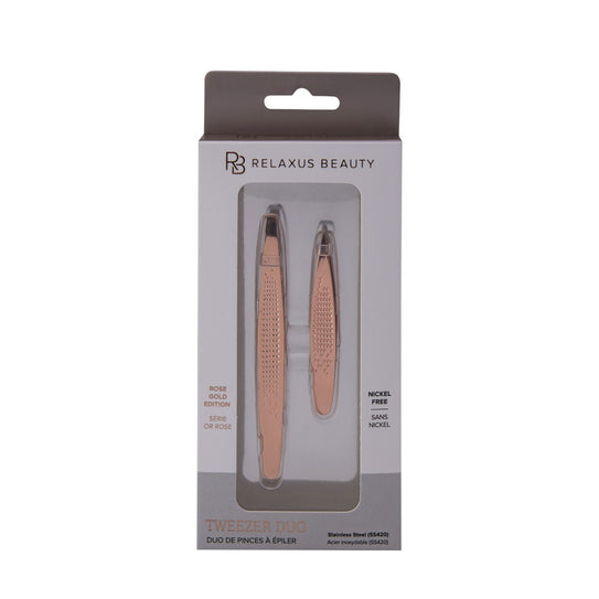 Relaxus - Rose Gold Tweezer Duo