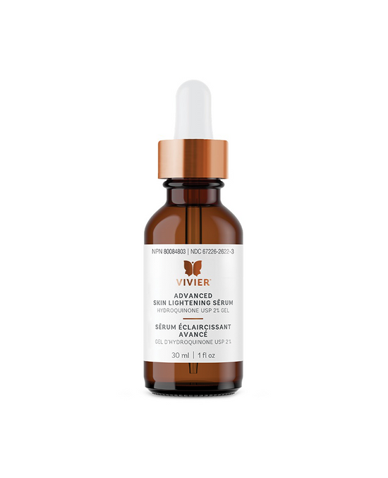 Vivier Advanced Skin Lightening Serum bottle with dropper displayed on a neutral background